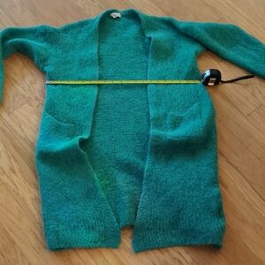 Cozy Teal Open Cardigan
